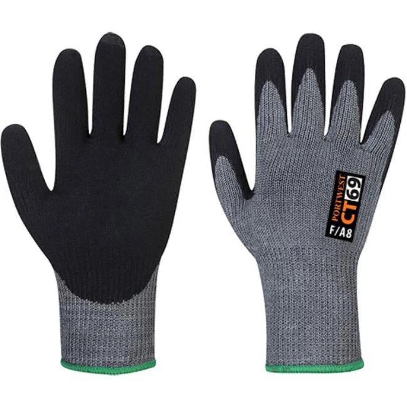 CT69 Cut Resistant D18 Nitrile Work Glove Gray/Black, Large-KarWorkwear