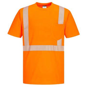 S194 Men'S Hi Vis Refelctive Tape Short Sleeve T-Shirt Orange, X-Large-KarWorkwear