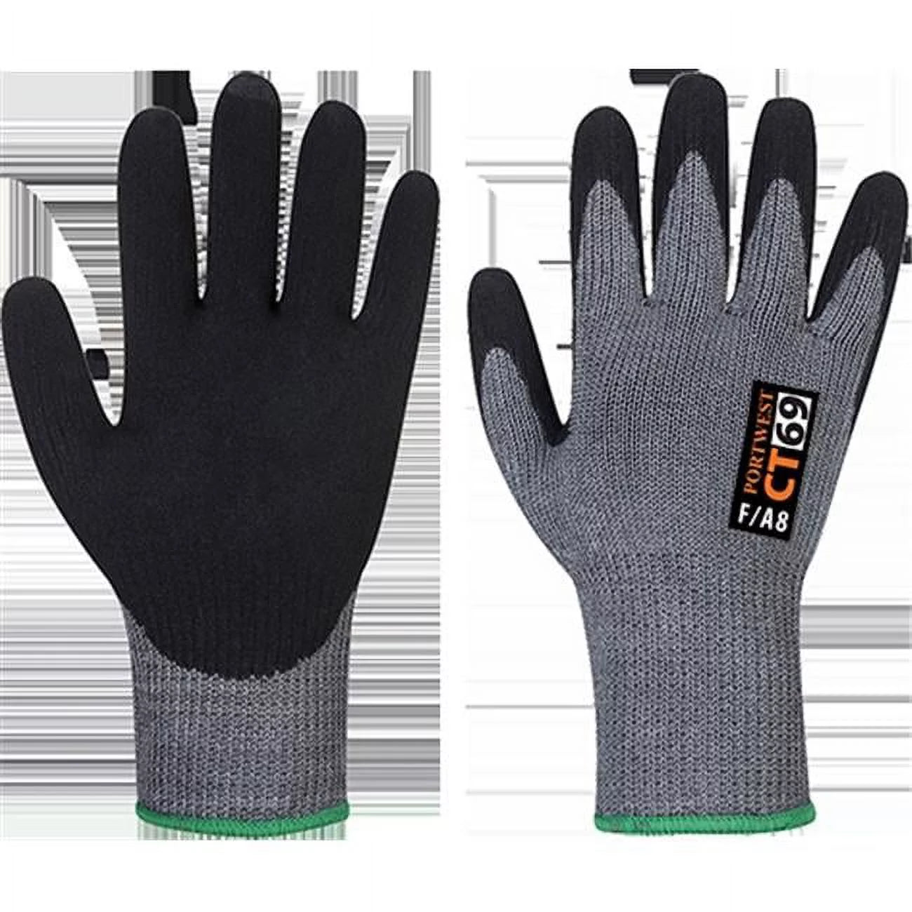 CT69 Cut Resistant D18 Nitrile Work Glove Gray/Black, Large-KarWorkwear