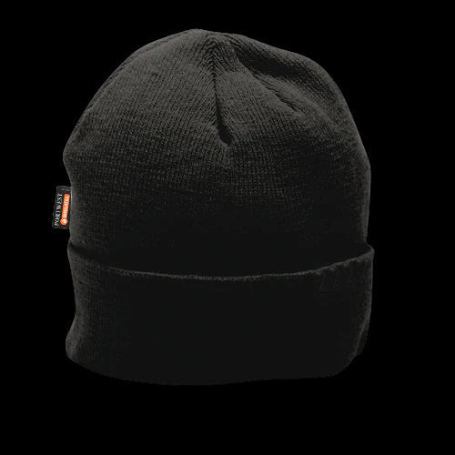 Portwest Knit Beanie Insulatex Lined Comfortable Acrylic Black Warm Cap B013-KarWorkwear