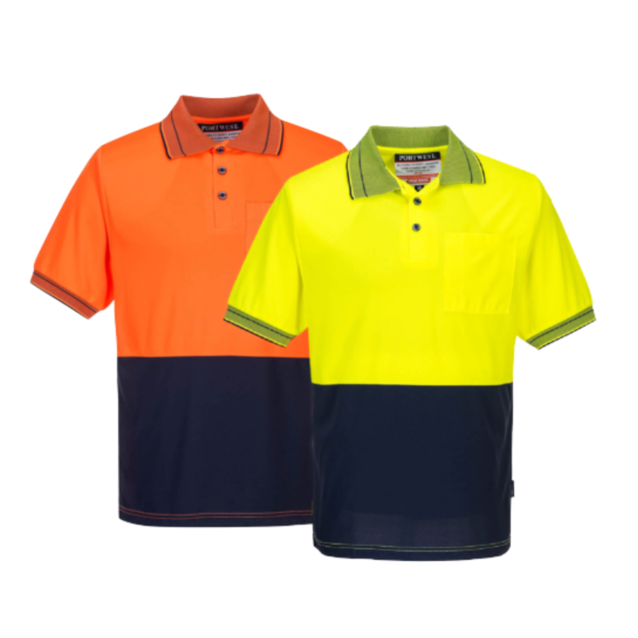 Portwest Mens Prime Mover Hi-Vis Work Shirt Short Sleeve Micro Mesh Polo MP110-KarWorkwear