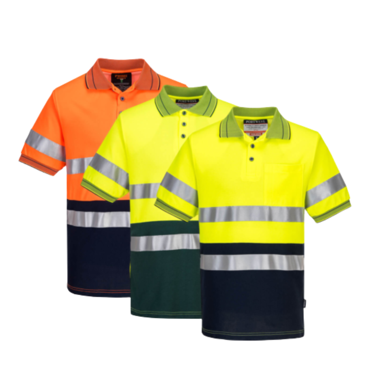 Portwest Mens Prime Mover Short Sleeve Cotton Comfort Polo Taped Hi-Vis MP310-KarWorkwear