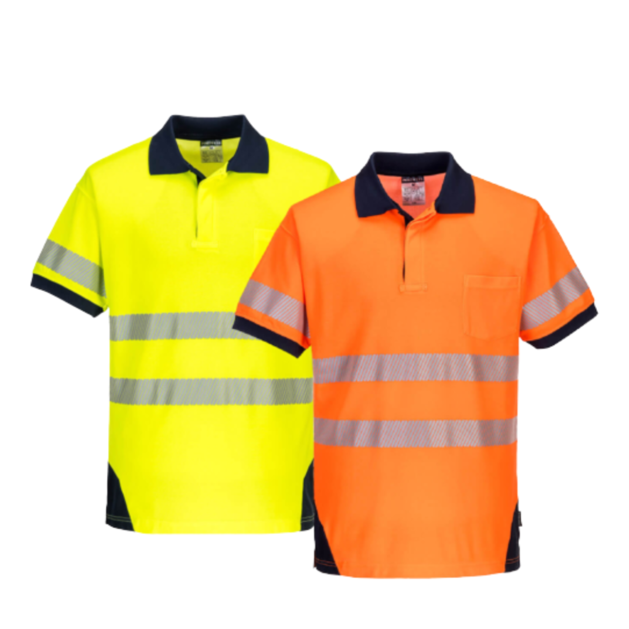 Portwest Mens PW3 Hi-Vis Polo Short Sleeve Cool Dry Comfy Taped Work Shirt T182-KarWorkwear