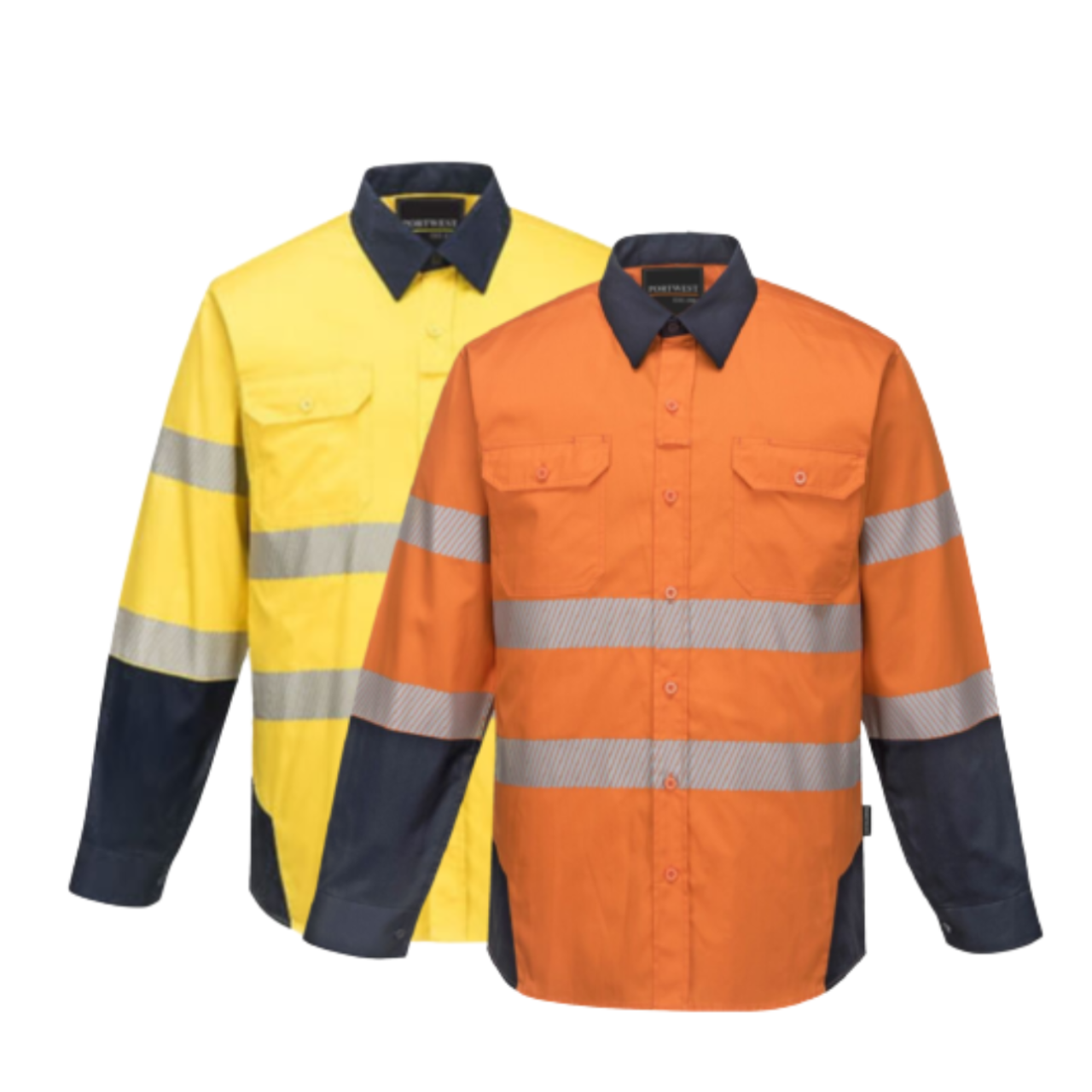 Portwest Mens PW3 Shirt Hi-Vis Tex Pro Reflective Lightweight Work Cotton PW372-KarWorkwear