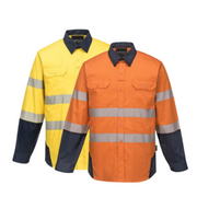 Portwest Mens PW3 Shirt Hi-Vis Tex Pro Reflective Lightweight Work Cotton PW372-KarWorkwear