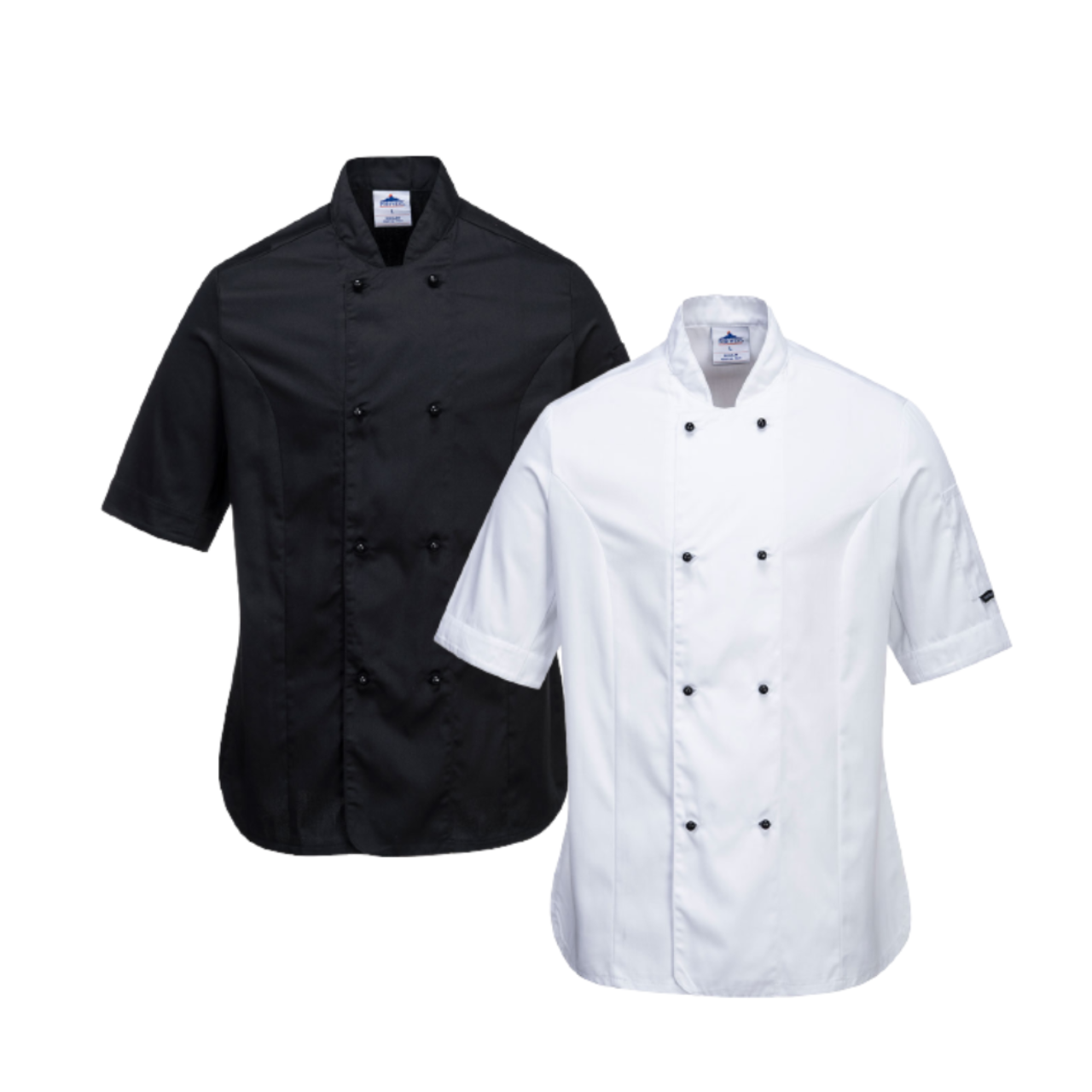 Portwest Rachel Ladies Chefs Jacket S/S Comfortable Mesh Air Sleeve Pocket C737-KarWorkwear