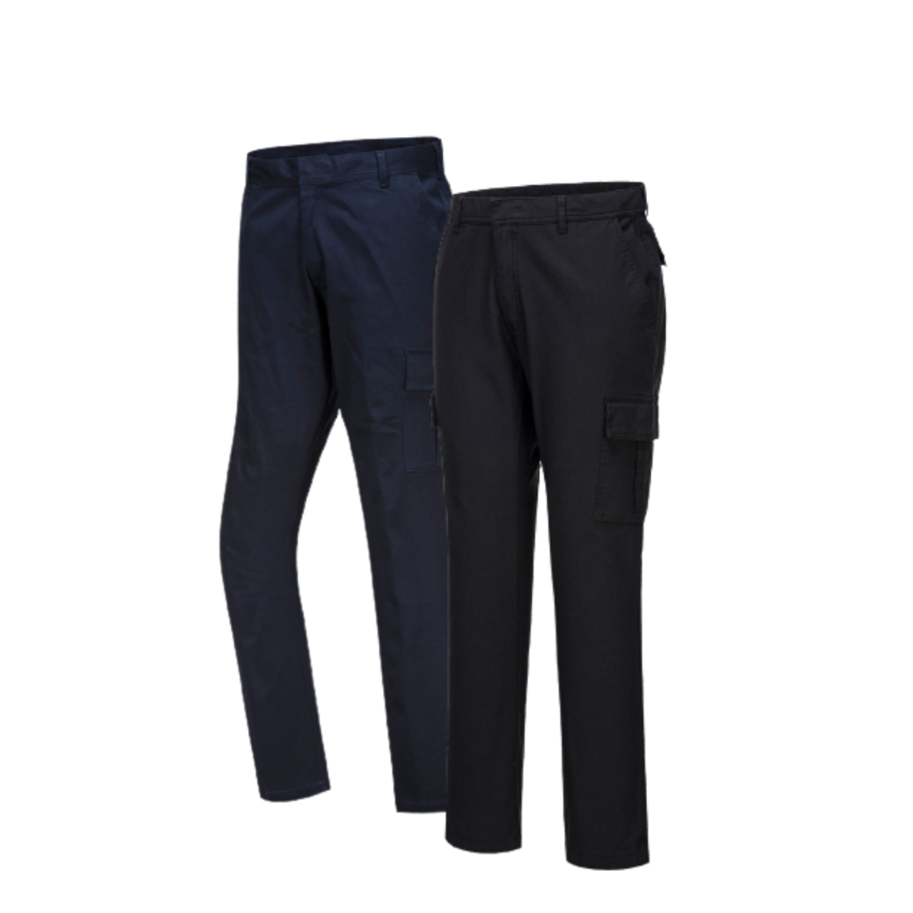 Portwest Stretch Cargo Combat Pants Slim Fit Reflective Trim Comfy Pant S231-KarWorkwear