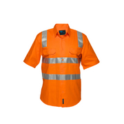 Portwest Hi-Vis Regular Weight Short Sleeve Shirt with Tape over Shoulder MS192-KarWorkwear