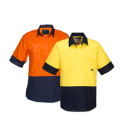 Portwest Hi-Vis Two Tone Lightweight Short Sleeve Closed Front Shirt Wear MC802-KarWorkwear