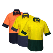 Portwest Hi-Vis Two Tone Lightweight Short Sleeve Shirt Reflecftive Safety MS802-KarWorkwear