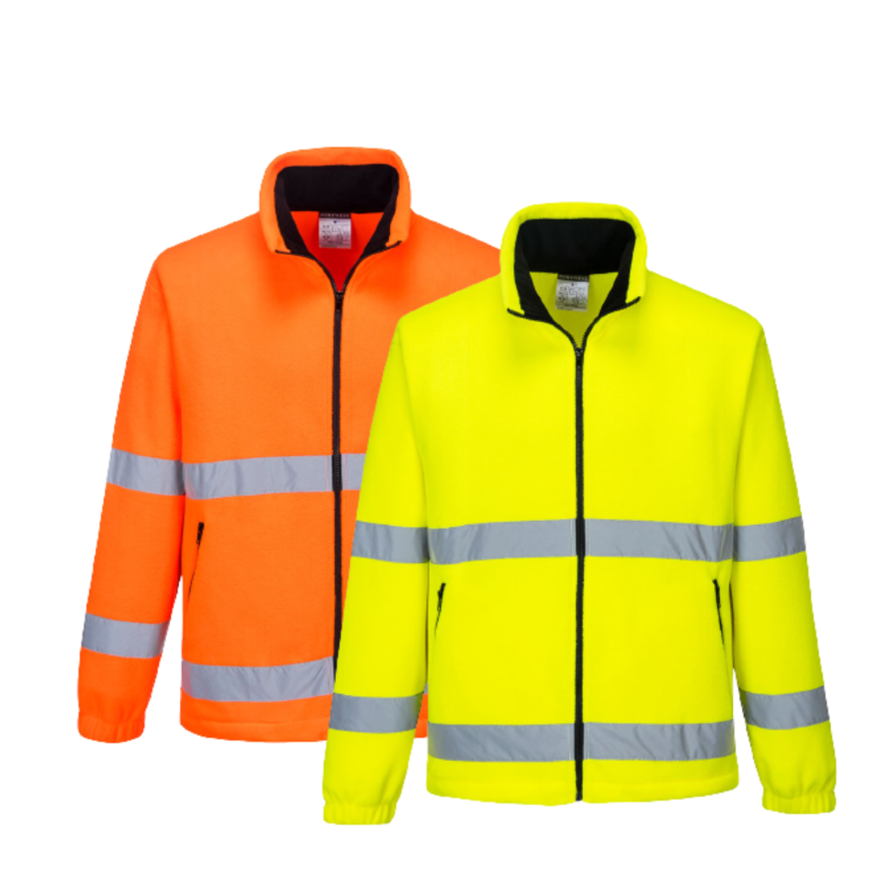 Portwest Hi-Vis Essential Polar Fleece 2 Tone Zip Reflective Work Safety F250-KarWorkwear