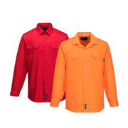 Portwest Hi-Vis Lightweight Long Sleeve Shirt Collared Button Comfy Shirt MS301-KarWorkwear