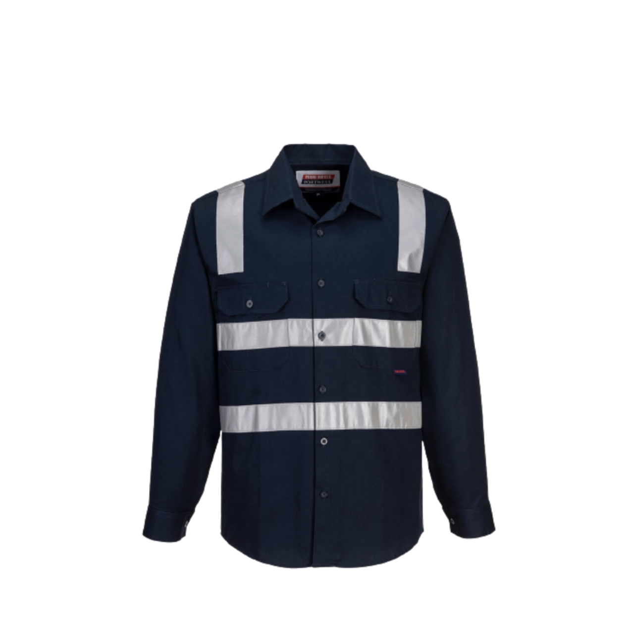 Portwest Brisbane Shirt, Long Sleeve, Regular Weight Reflective Safety MS908-KarWorkwear