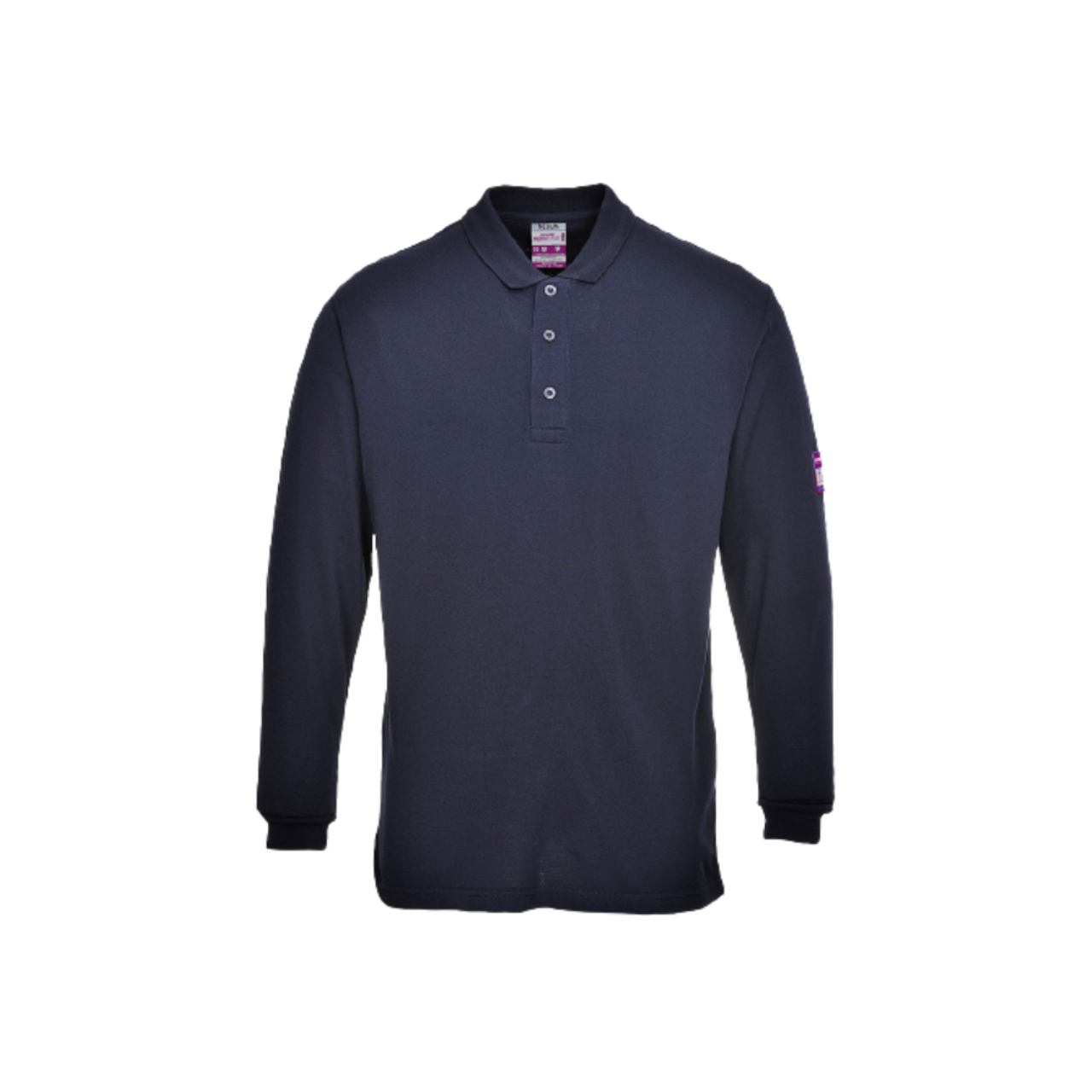 Portwest Flame Resistant Anti-Static Long Sleeve Polo Shirt Ribbed Collar FR10-KarWorkwear