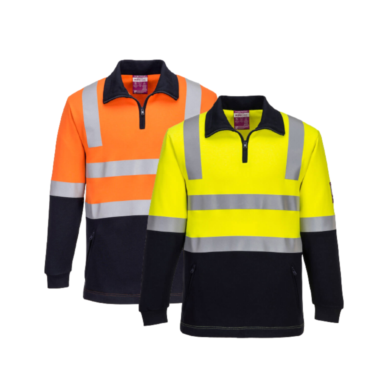Portwest Flame Resistant Shirt Hi-Vis Work Long Sleeve Closed Front Taped MF101-KarWorkwear