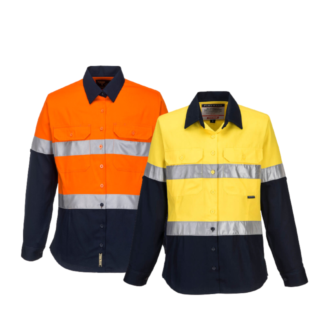 Portwest Ladies 2 Tone Regular Weight Long Sleeve Shirt with Tape ML108-KarWorkwear