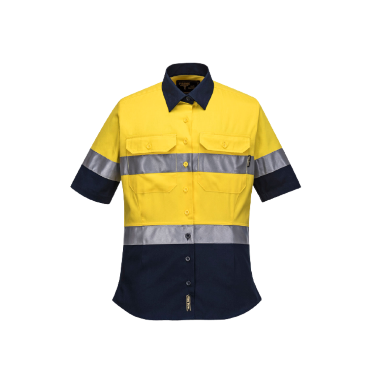 Portwest Ladies 2 Tone Regular Weight Short Sleeve Shirt with Tape Hi Vis ML109-KarWorkwear