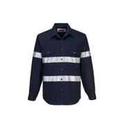 Portwest Geelong Shirt, Long Sleeve, Regular Weight Reflective Safety MA908-KarWorkwear