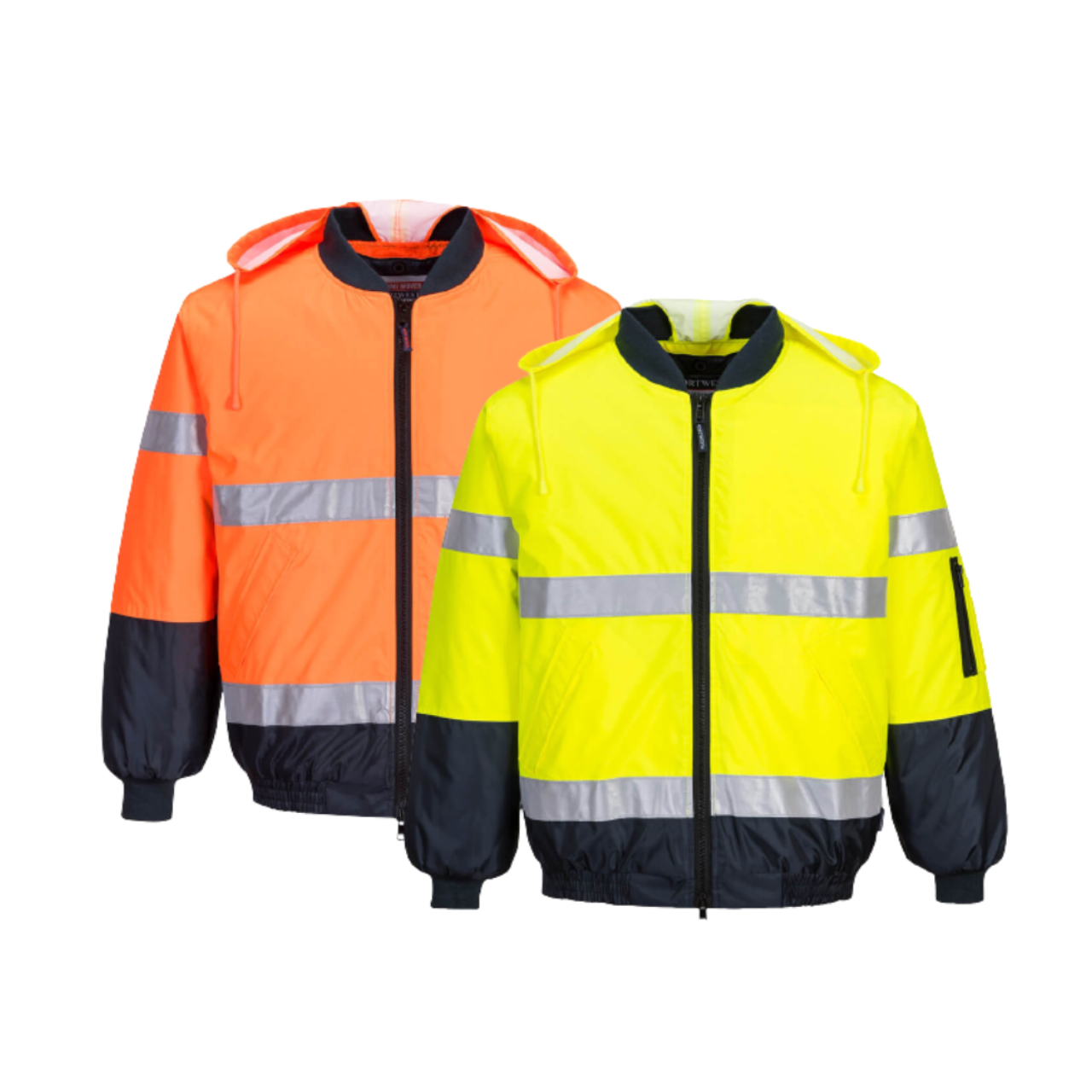 Portwest Hi-Vis Bomber Jacket with Tape 2 Tone Reflective Work Safety MJ504-KarWorkwear