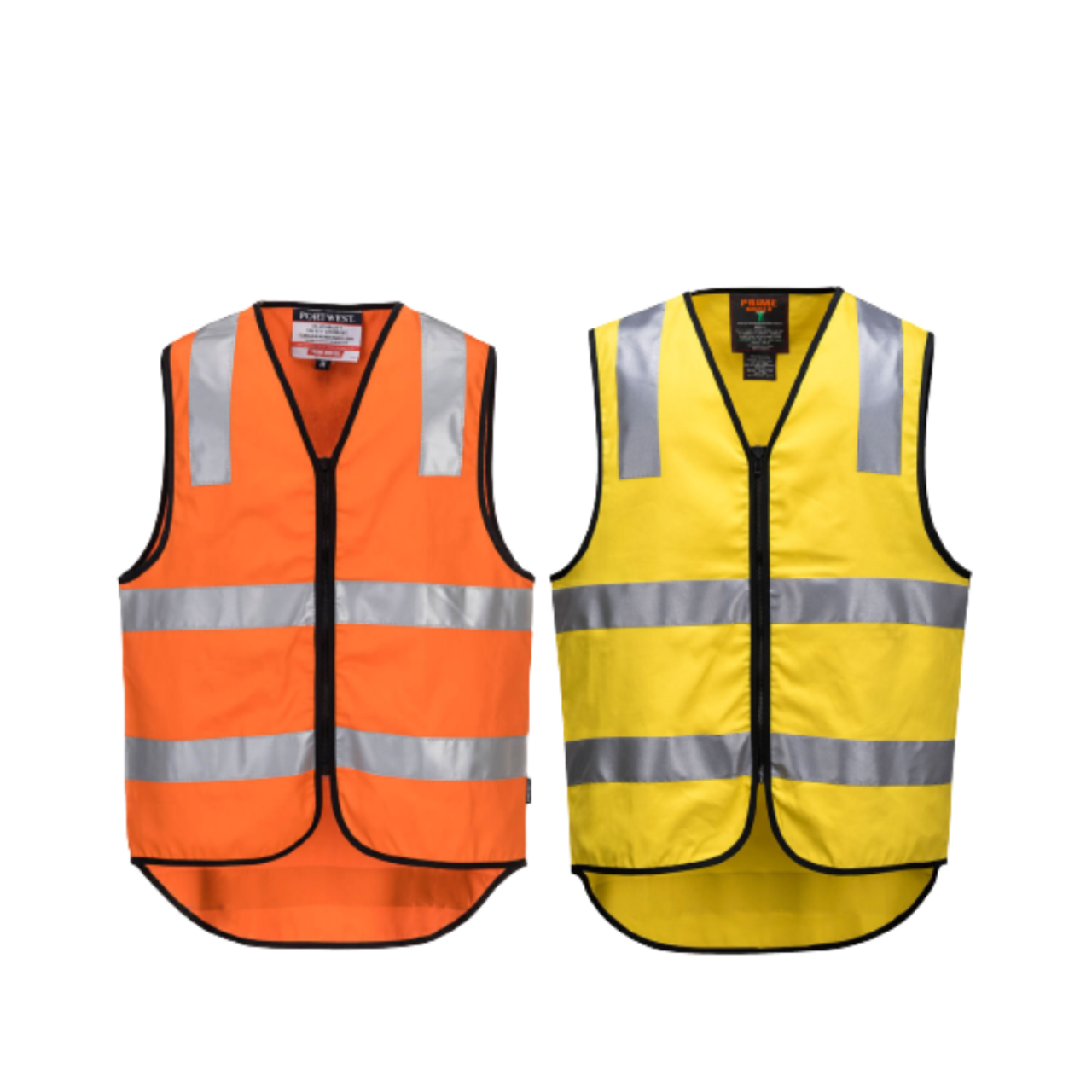 Portwest Mens Hi-Vis 100% Cotton Day Or Night Vest Reflective Lightweight MW338-KarWorkwear