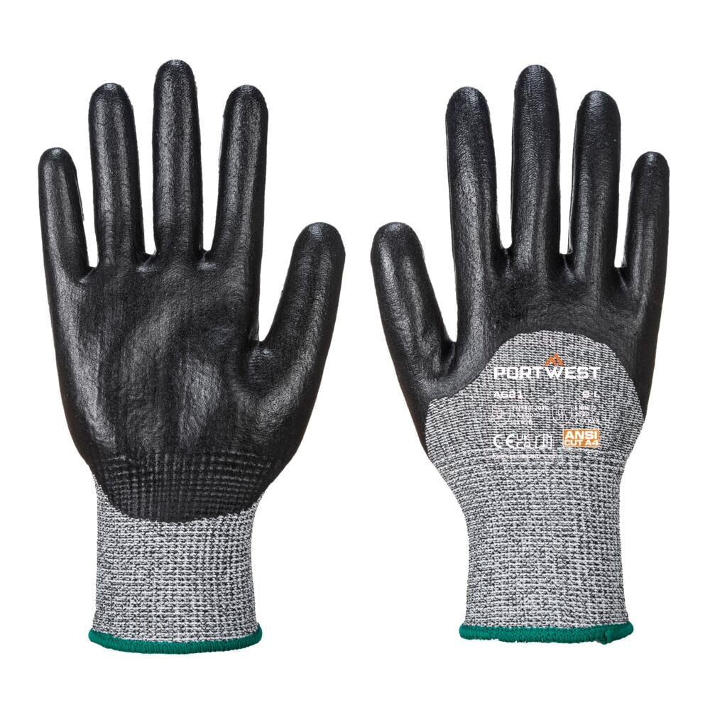 A620 Cut Resistant Work Gloves PU Palm Dipped Gloves Gray, Large-KarWorkwear