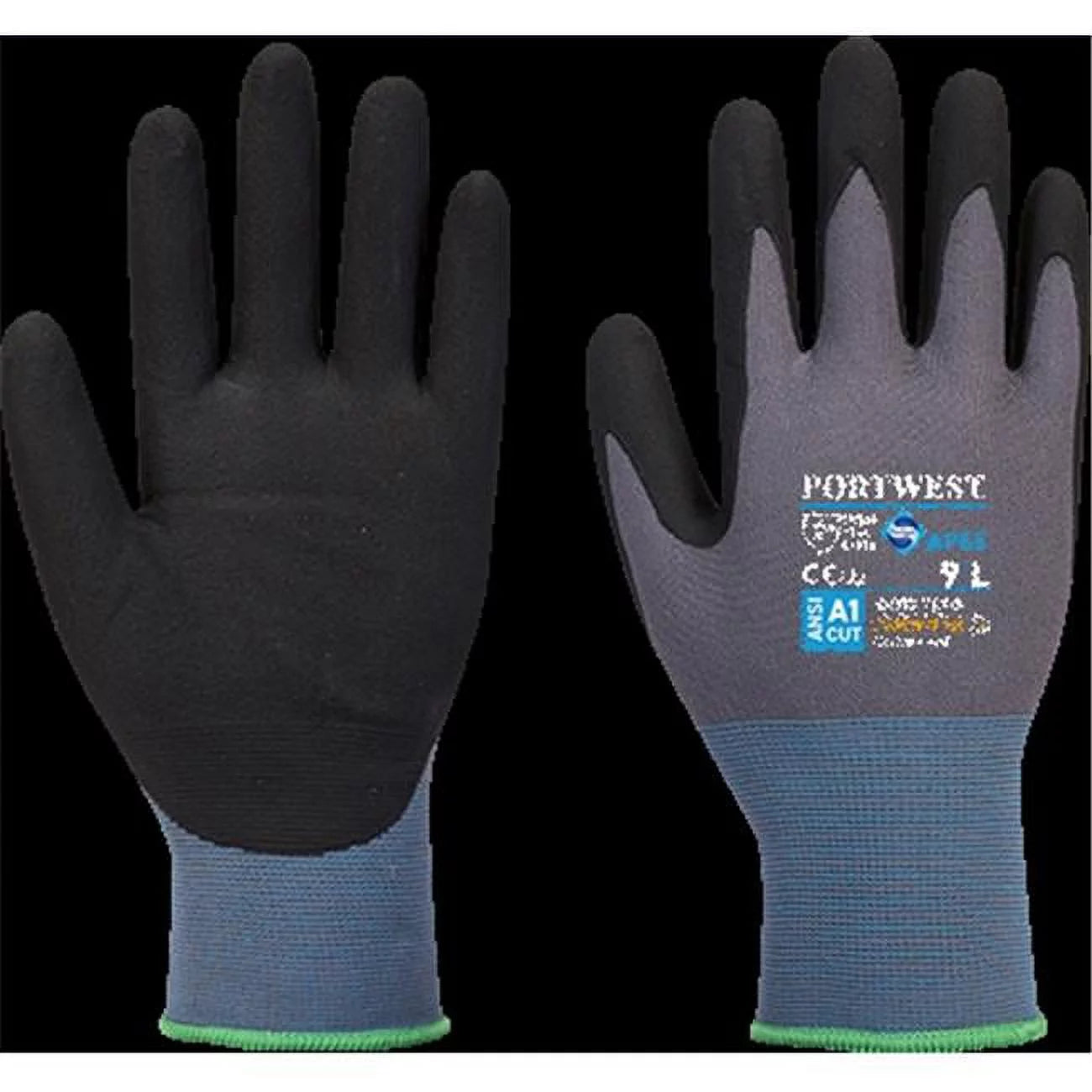 AP65 NPR Pro Nitrile Foam Glove Black/Gray, Large-KarWorkwear