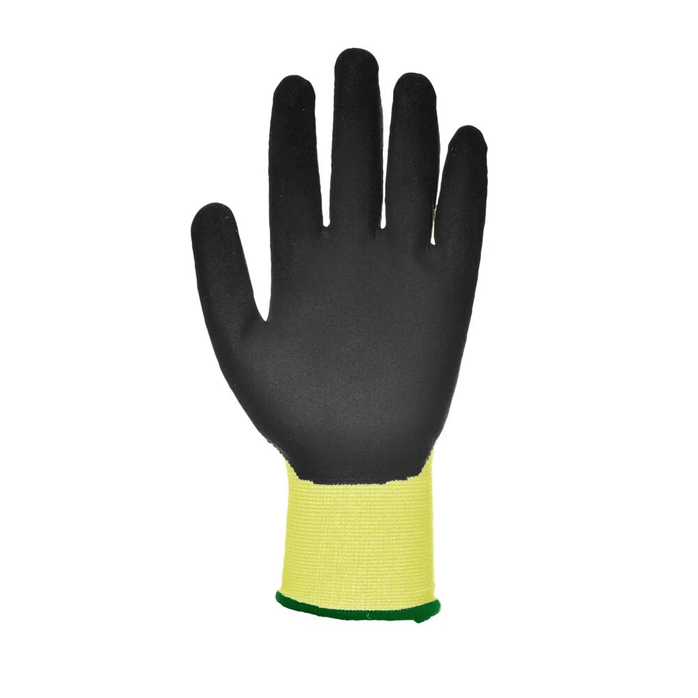 A625 Vis-Tex Cut Resistant Work Gloves PU Palm Coated Gloves Yellow/Black, Large-KarWorkwear