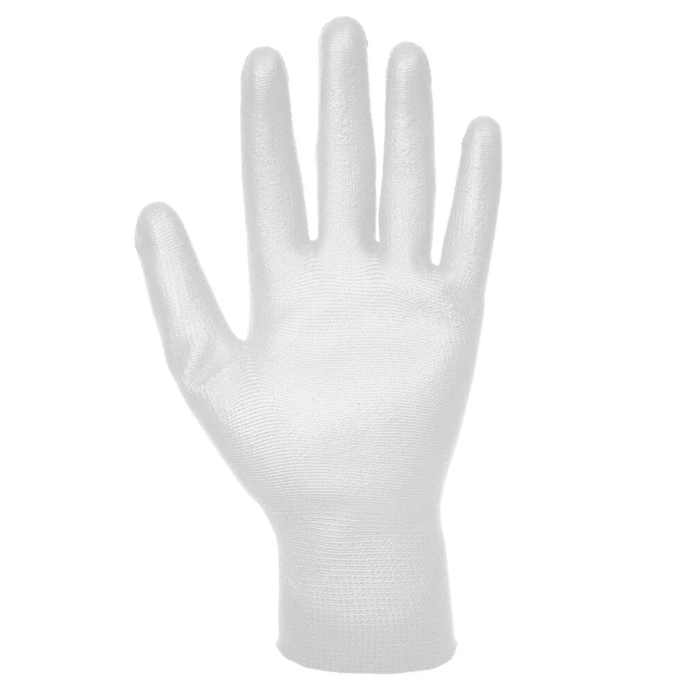 A120 Work Gloves PU Palm Dipped Abrasion and Tear Resistant White, Small-KarWorkwear