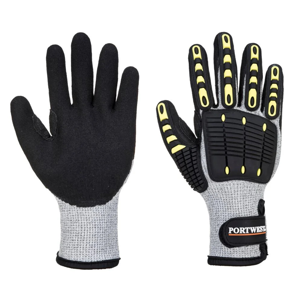 A729 anti Impact Cut Resistant Therm Safety Work Gloves Gray/Black, Xx-Large-KarWorkwear