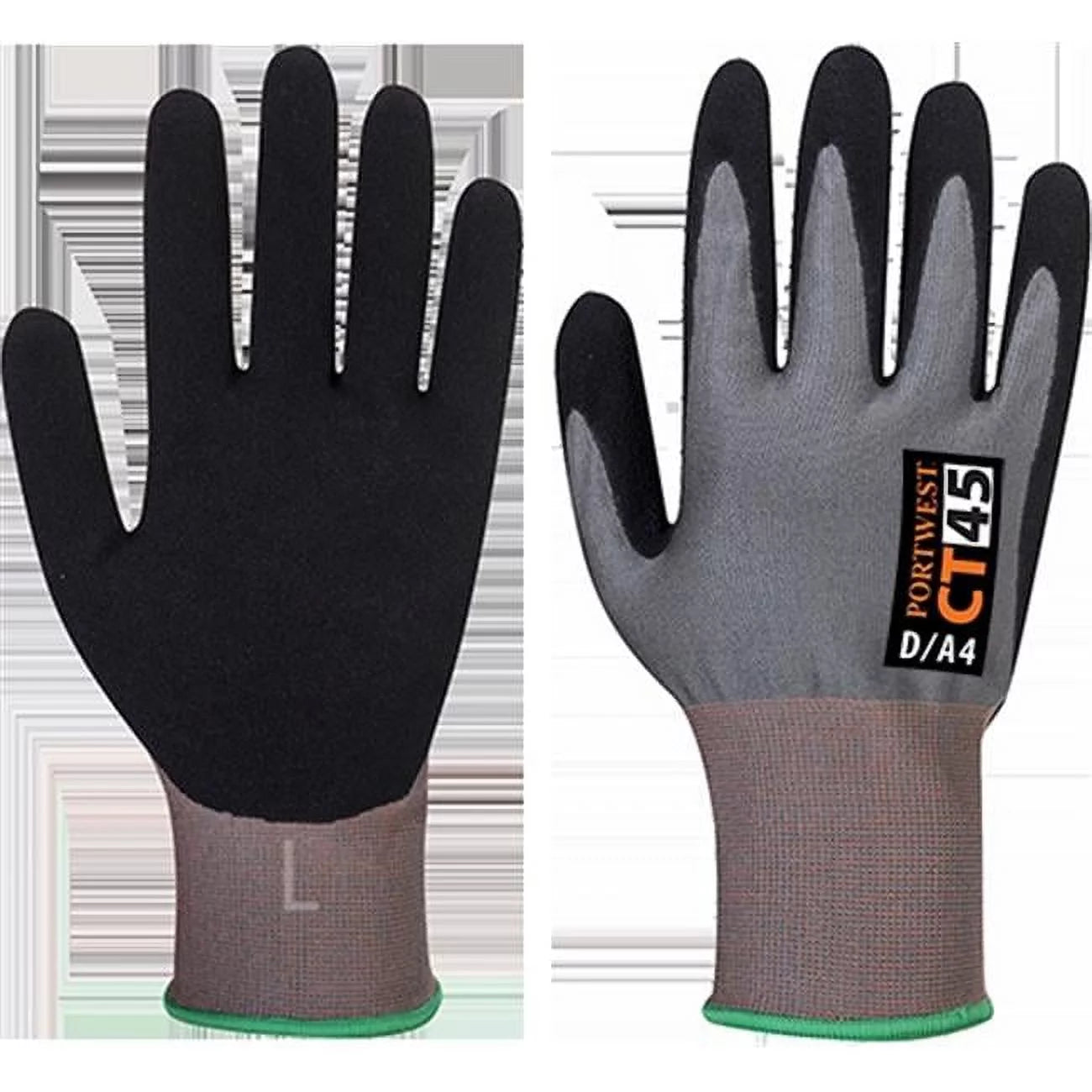 CT45 Cut Resistant D18 Nitrile Work Glove Gray/Black, Large-KarWorkwear